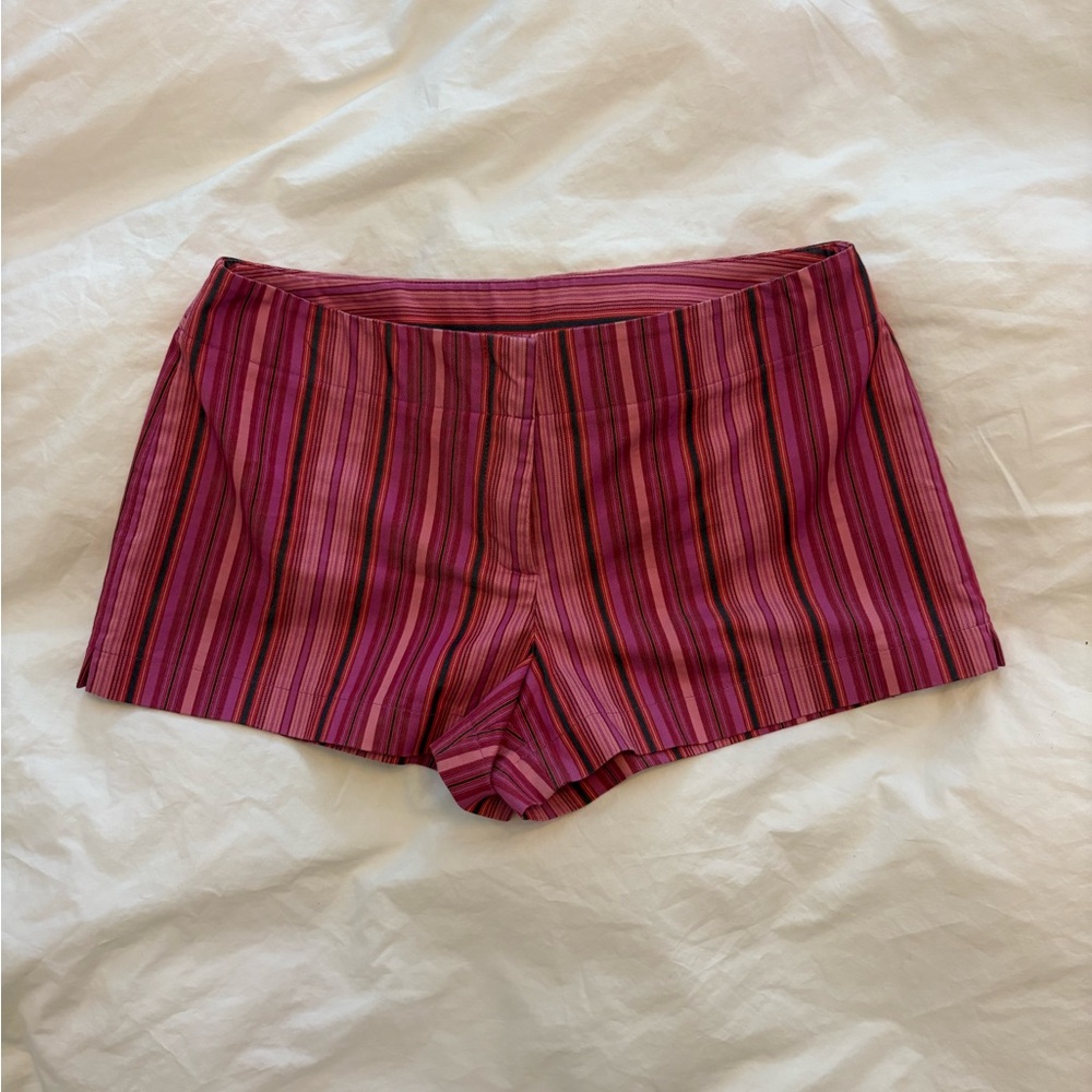 Express Low Waist Striped Magenta Y2K Shorts